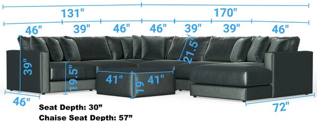 Jackson Furniture Remington 7-Piece Pine L-Shape Sectional and Chaise-2