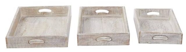 Deco Marche 3-Piece White Tray Set-1