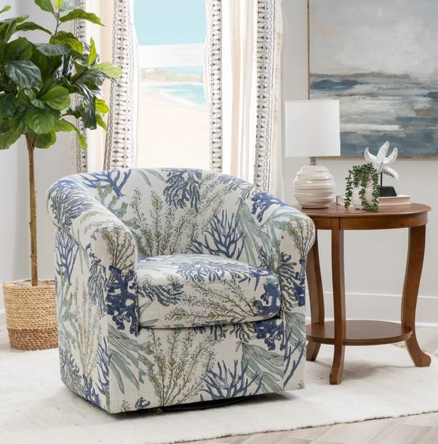 Powell® Adella Blue Ocean Swivel Chair-1