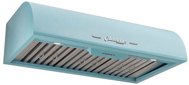 Unique® Appliances Classic Retro 36" Ocean Mist Turquoise Under Cabinet Range Hood-1