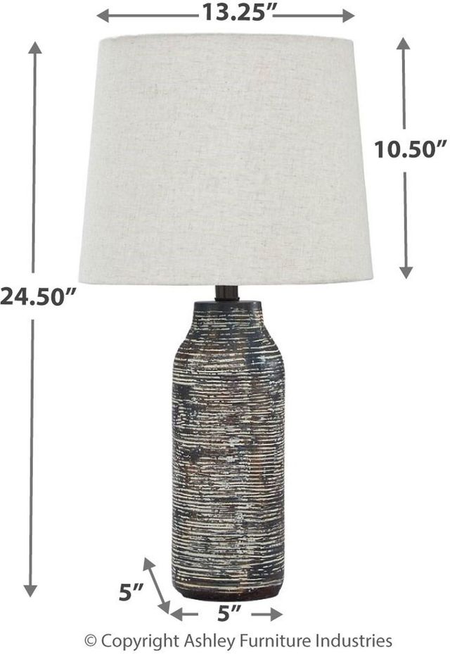 Signature Design by Ashley® Mahima Black/White Paper Table Lamp-2