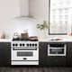 ZLINE Autograph Edition 36" Stainless Steel Pro Style Dual Fuel Range with White Matte Door and Matte Black Accents-2