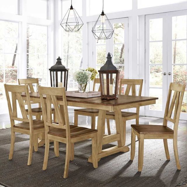 Liberty Furniture Lindsey Farm Brown/Natural Trestle Dining Table-3