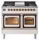 Ilve® Nostalgie II Noblesse 40'' Antique White Pro Style Dual Fuel Range with Burnished Trim-0