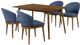Armen Living Westmont and Juno 5-Piece Blue/Walnut Dining Set-0