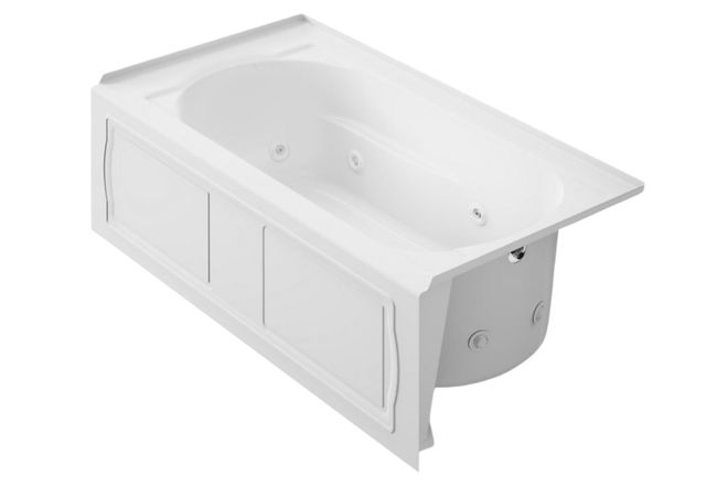 KOHLER® Devonshire® White 60" x 32" Alcove Heated Whirlpool Bath - Right Drain-0