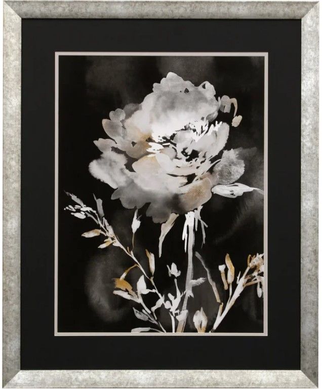 Stylecraft Moody Floral I Black/Brown/Gray/White Wall Art-0