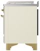 Ilve® Majestic III 48" Antiqued White Pro Style Dual Fuel Natural Gas Range with Triple Glass Door and Brass Trim-4