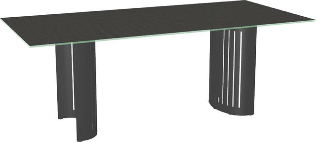 Amisco Customizable Rachel 84" Rectangular Dining Table with 0.5" Startstone on Glass Top-1