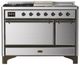Ilve® Majestic III 48" Stainless Steel Pro Style Dual Fuel Natural Gas Range with Solid Door and Burnished Trim-0