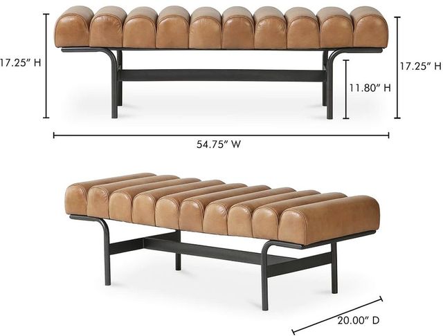 Moe's Home Collection Harrison Tan Bench-2