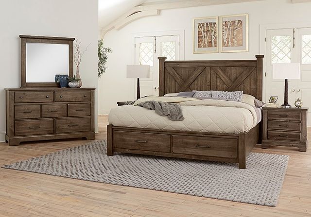 Artisan & Post by Vaughan-Bassett Cool Rustic Mink California King Storage Panel Bed-1