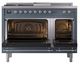 Ilve® Nostalgie II Series 48" Blue Grey Pro Style Dual Fuel Range-4