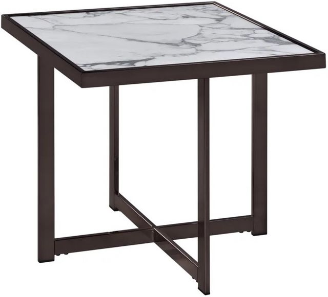 Steve Silver Co. Kayley White End Table with Black Base | Pruitt's Fine ...