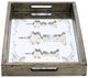A & B Home Greta 2-Piece Brown Rectangular Glass and Wood Tray Set-1