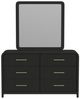 Elements International Ridgemont Black Drawer and Mirror Set-3