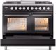 Ilve® Professional Plus II 40" Glossy Black Pro Style Dual Fuel Range-4