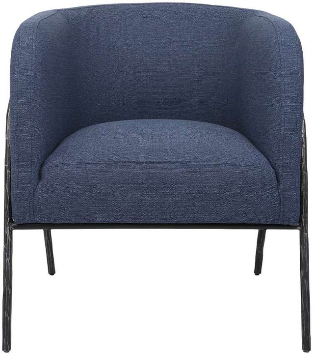 Uttermost® Jacobsen Aged Black/Denim Barrel Chair-3