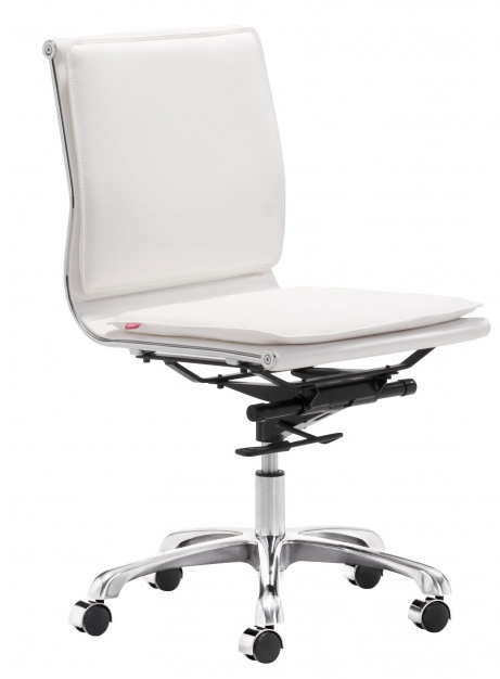 Zuo® Modern Lider Plus White Armless Office Chair-0