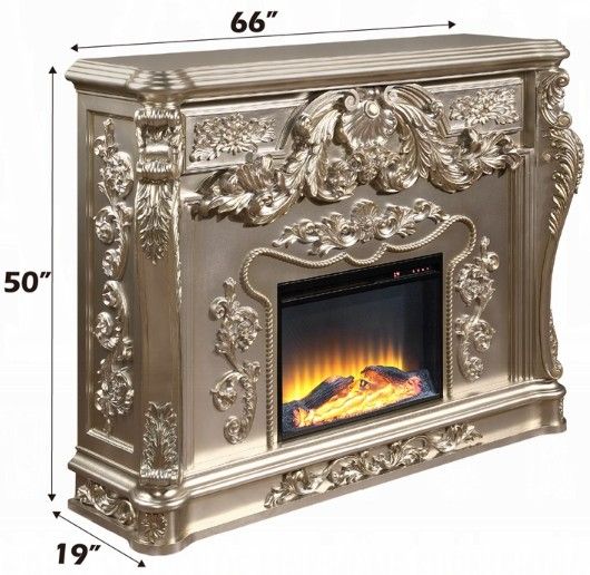 ACME Furniture Sorina Antique Silver Fireplace-2