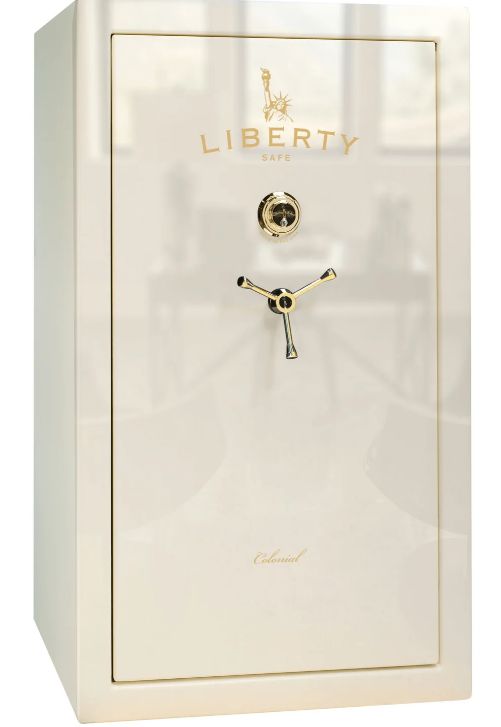 Liberty Safe Colonial White Gloss Brass 50 Mechanical Gun Safe-0