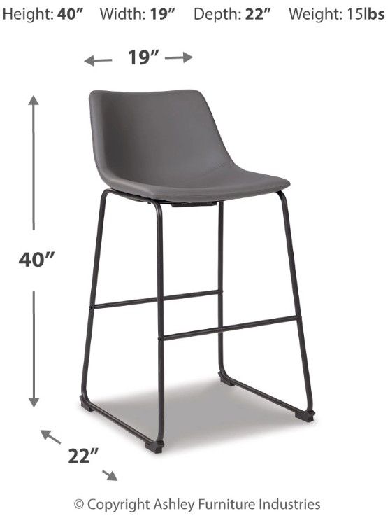 Signature Design by Ashley® Centiar Gray Bar Stool-2