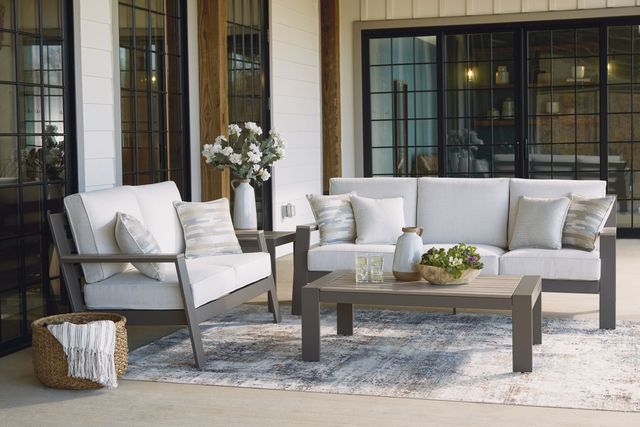 Signature Design by Ashley® Tropicava Taupe/White Outdoor Sofa-3