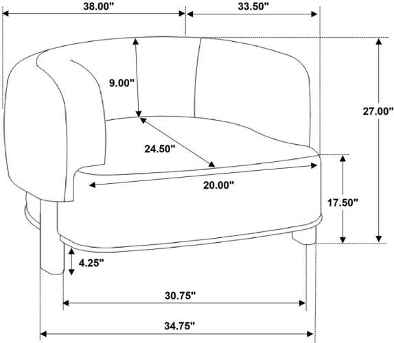 Coaster® Lawler Black/Ivory Upholstered Barrel Back Accent Chair-1