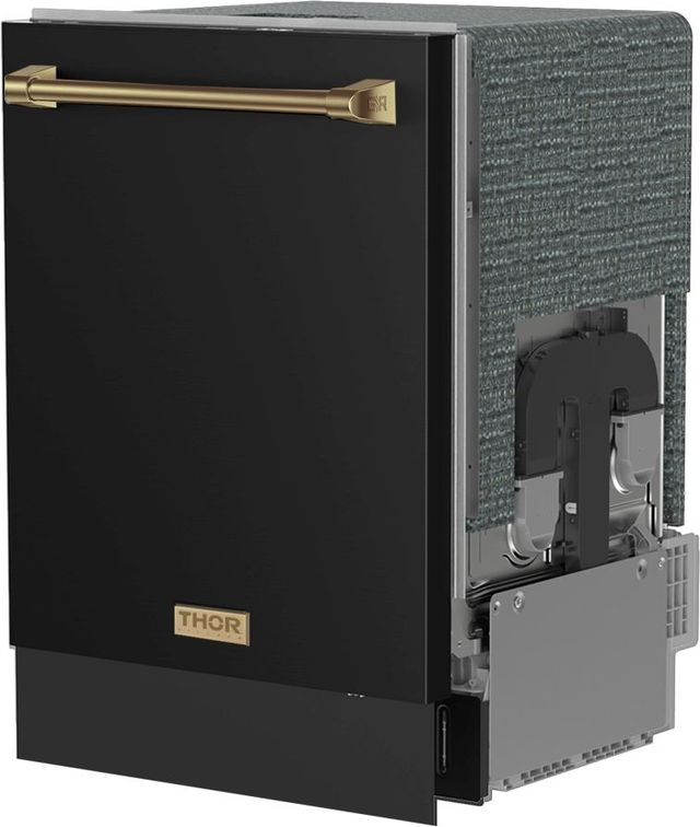 Thor Kitchen® Gordon Ramsay Series 24" Matte Black Top Control Built In Dishwasher-1