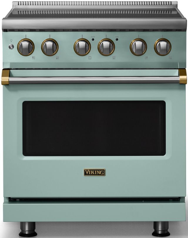 Viking® 5 Series 30" Splash Pro Style Induction Range with Brushed Brass Trim-0