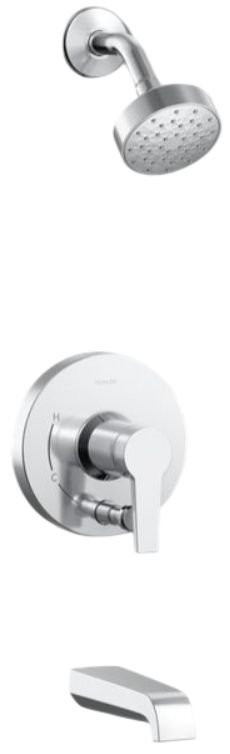 KOHLER® Pitch® Rite-Temp® Polished Chrome 2.5 GPM Bath and Shower Trim Kit with Push-Button Diverter-0