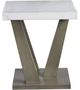 Elements International Greta White End Table with Gray Base-1
