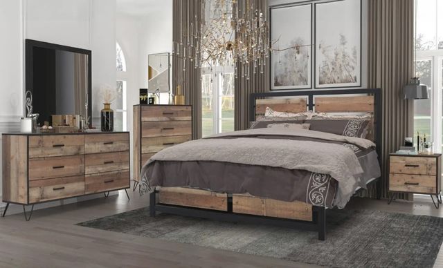New Classic® Home Furnishings Elk River Rustic Brown Eastern King Panel Bed-1