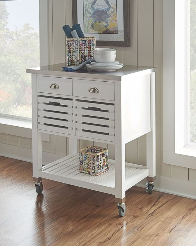 Linon Robbin White Kitchen Cart-1