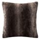 Olliix by Madison Park Zuri Brown 20x20" Polyester Faux Tip Dyed Brushed Long Fur Pillow w/ Knife Edge-0