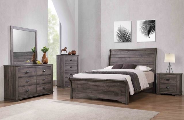 Crown Mark Coralee Dark Gray Bed-2
