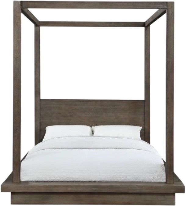 Modus Furniture Melbourne Dark Pine King Canopy Bed-2