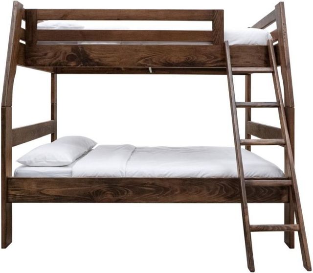 International Furniture Direct Forte Brown Youth Twin Over Full Bunk Bed-3