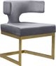Meridian Furniture Alexandra Grey/Gold Velvet Dining Chair-0