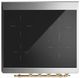 Ilve® Majestic III 30" Blue Gray Pro Style Induction Range with Solid Door and Brass Trim-4