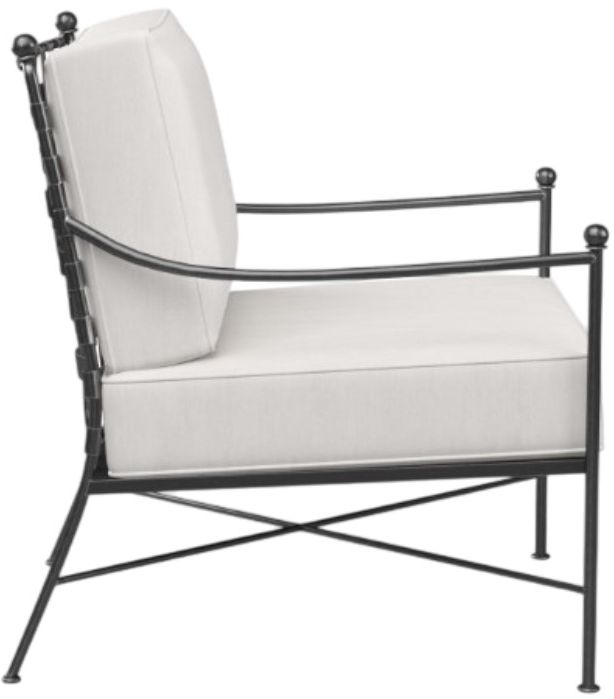 Sunset West Provence Canvas White/Century Pewter Iron Outdoor Club Chair-1