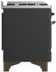 Ilve® Majestic III 48" Graphite Matte Pro Style Dual Fuel Liquid Propane Range with French Top and Burnished Trim-4