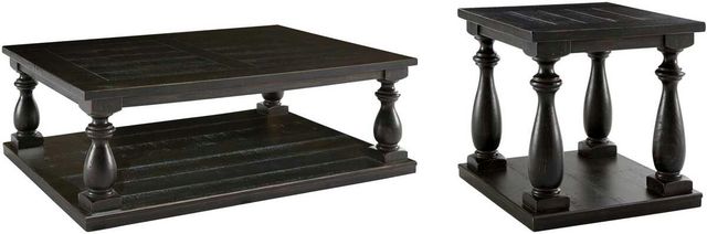 Signature Design by Ashley® Mallacar 2-Piece Black Living Room Table Set-0