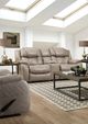 HomeStretch Daytona Mushroom Reclining Console Loveseat-1
