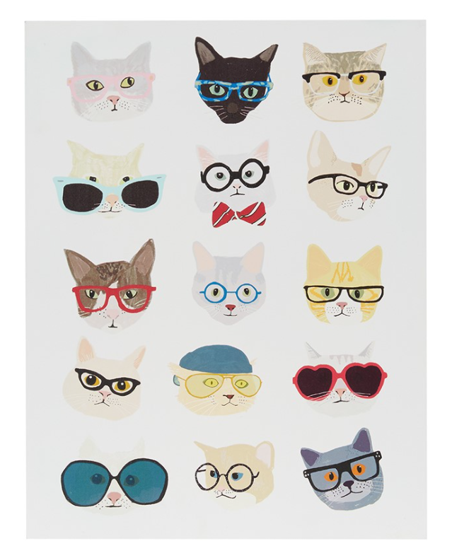 Olliix by Intelligent Design Hip Cat Multi Printed MDF Box-0