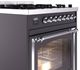 Ilve® Nostalgie II Noblesse 30" Graphite Matte Pro Style Dual Fuel Range with Chrome Trim-4