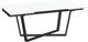 Amisco Customizable Charlie 112" Rectangular Extendable Table with 0.5" White Glass Top and 2 Leaves-0