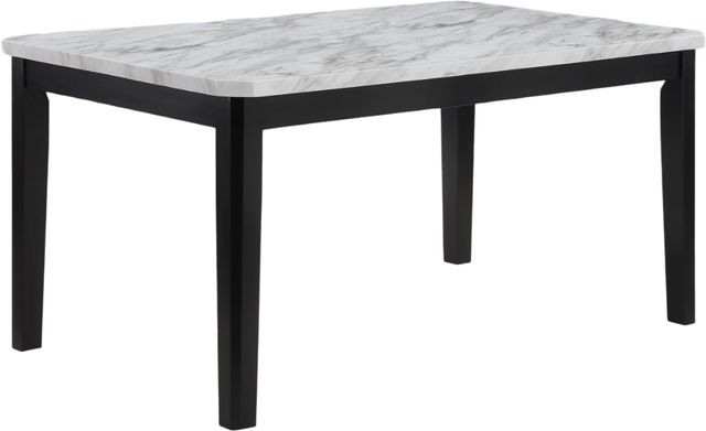 Crown Mark Pascal White Dining Table with Black Base-0