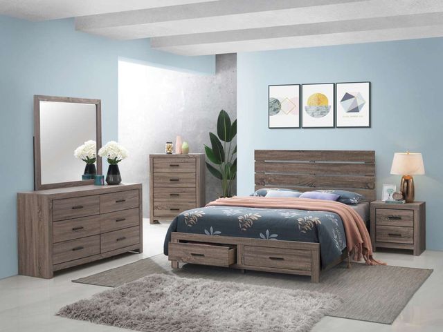 Coaster® Brantford Barrel Oak Eastern King Storage Bed-1