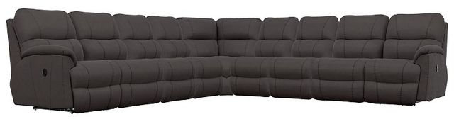 La-Z-Boy® Trouper Walnut Leather Reclining Sectional with Custom Layout Options-0